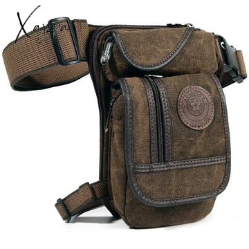 Xajzpa - High Quality Men’s Canvas Drop Leg Bag Military Motorcycle Multi-Purpose Messenger